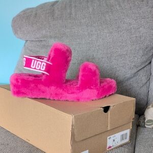 UGG Pink Fluffy Sandals